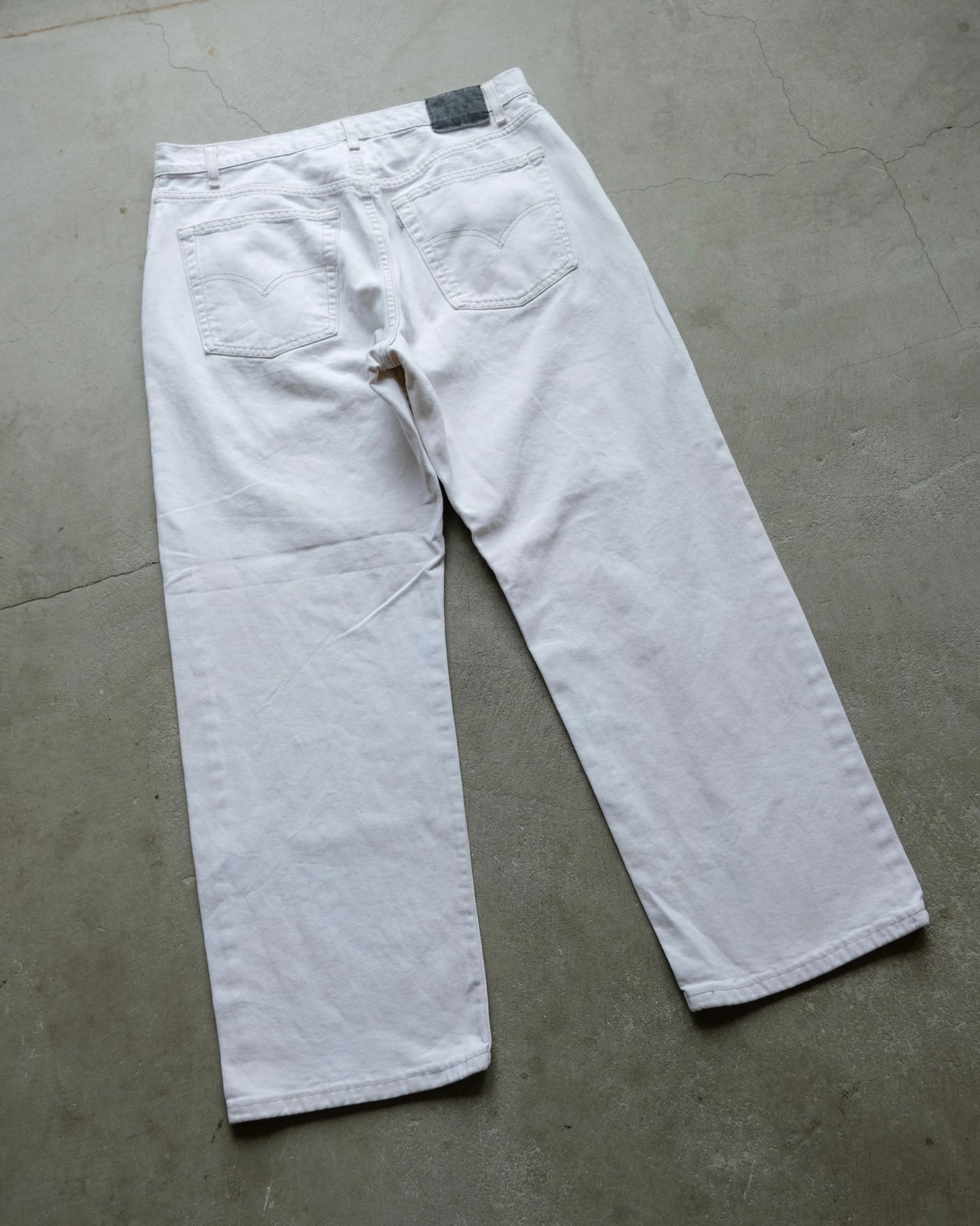 90s Levi's Silver Tab Straight + Loose White Denim / Made in USA