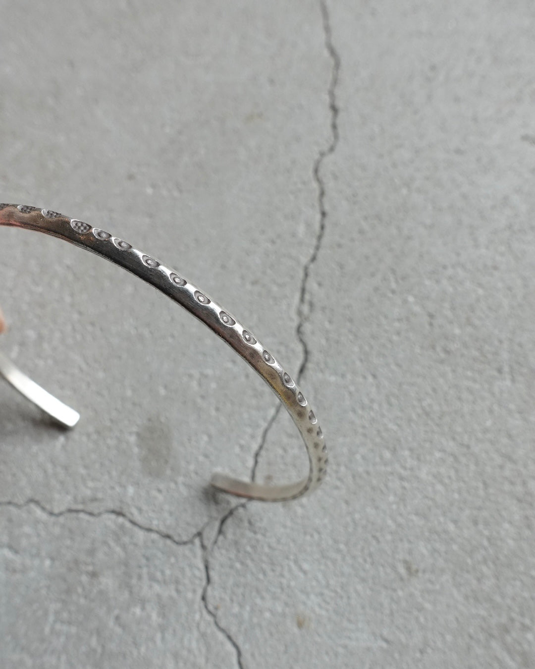 Karen Silver Hammered Bangle #4