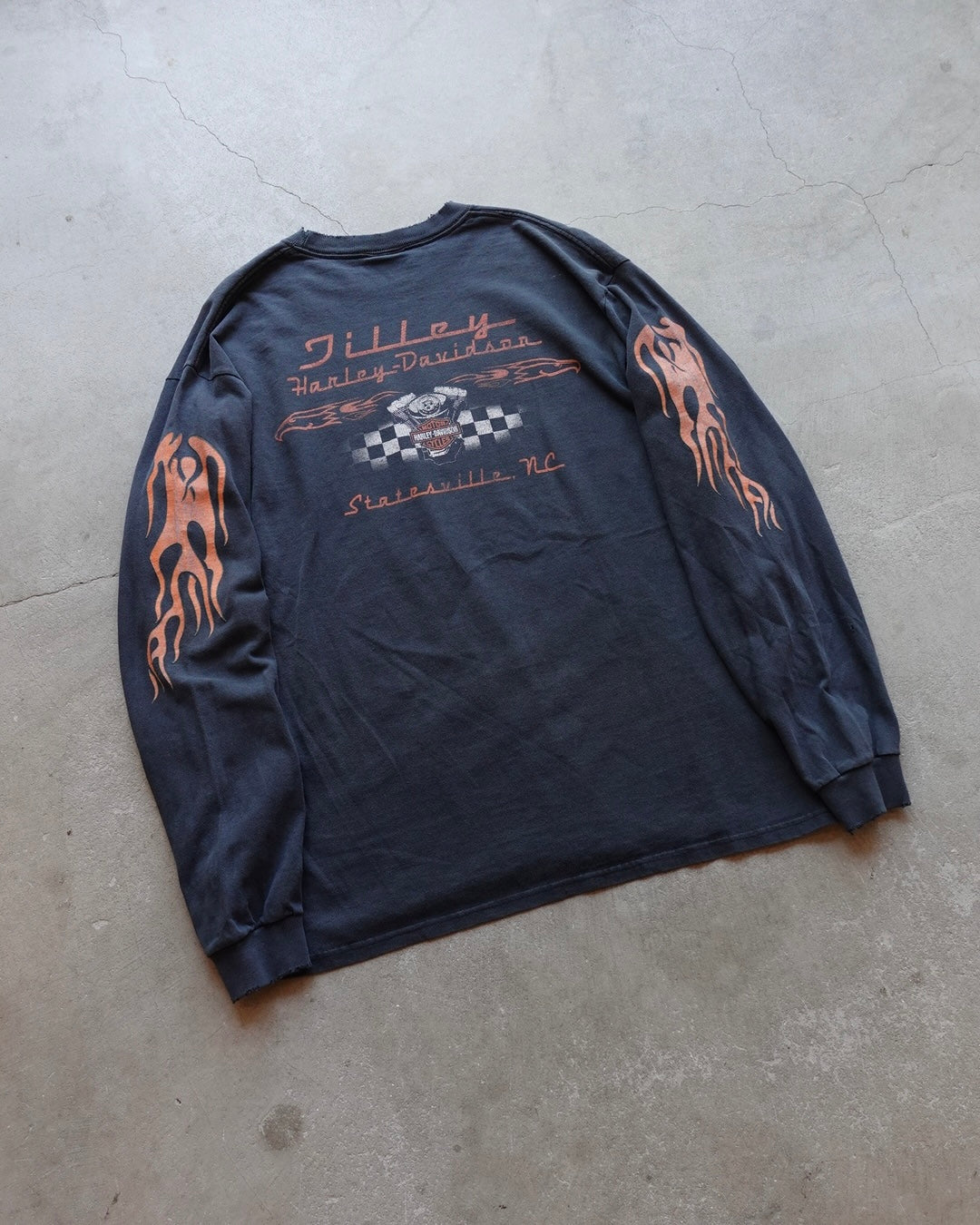 00s Harley-Davidson Flame L/S Tee 'Black' / Made in USA