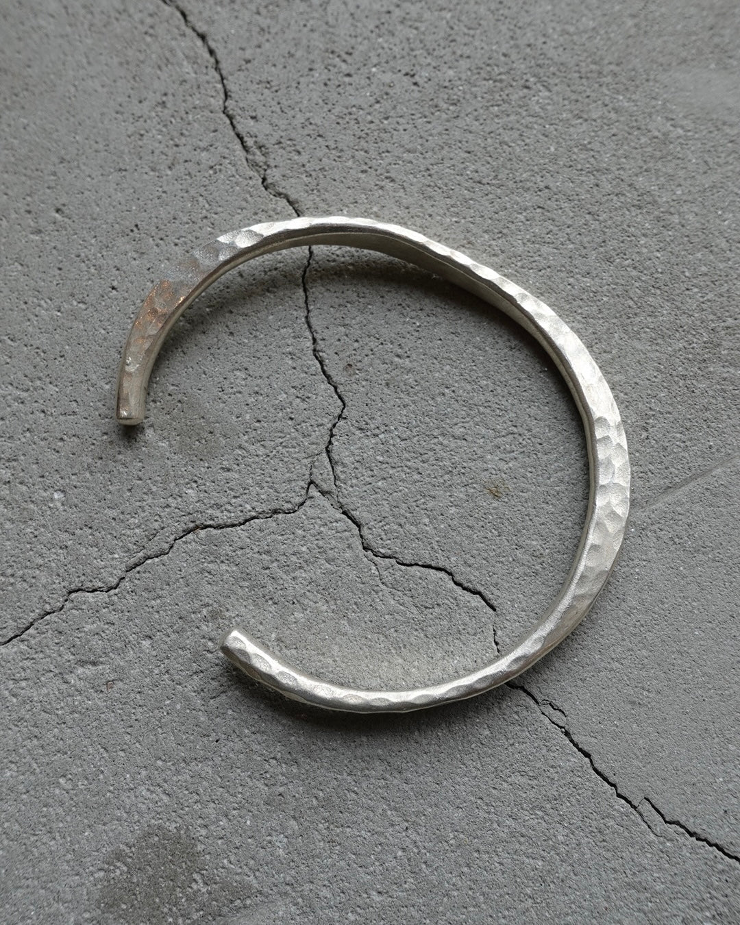 Karen Silver Hammered Bangle