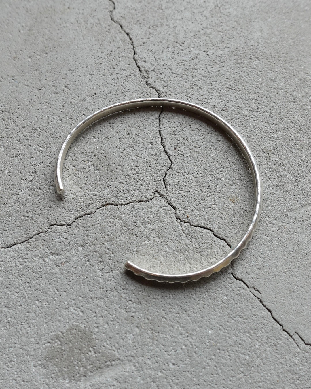 Karen Silver Hammered Bangle #4