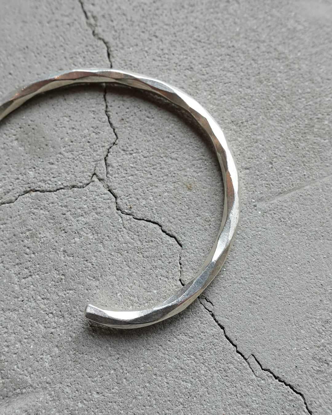 Karen Silver Hammered Bangle #5