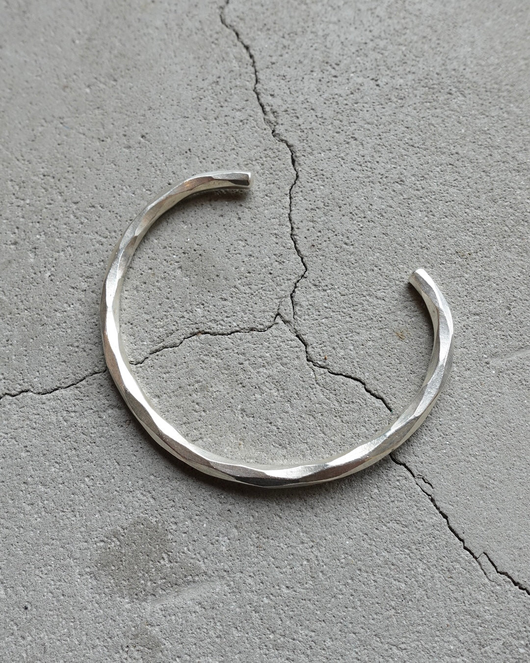 Karen Silver Hammered Bangle #5