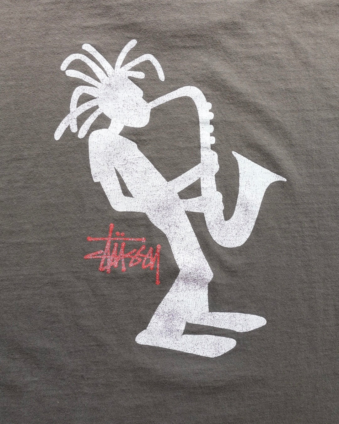 90s Stussy Saxophone Man Pigment Dyed T-Shirt / Made in USA