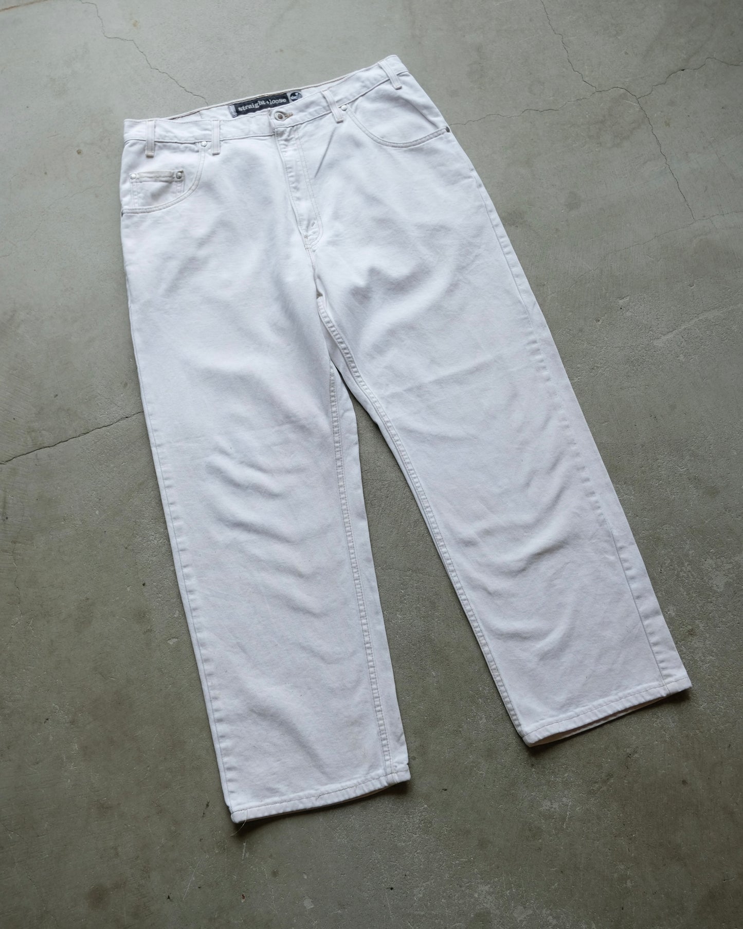 90s Levi's Silver Tab Straight + Loose White Denim / Made in USA