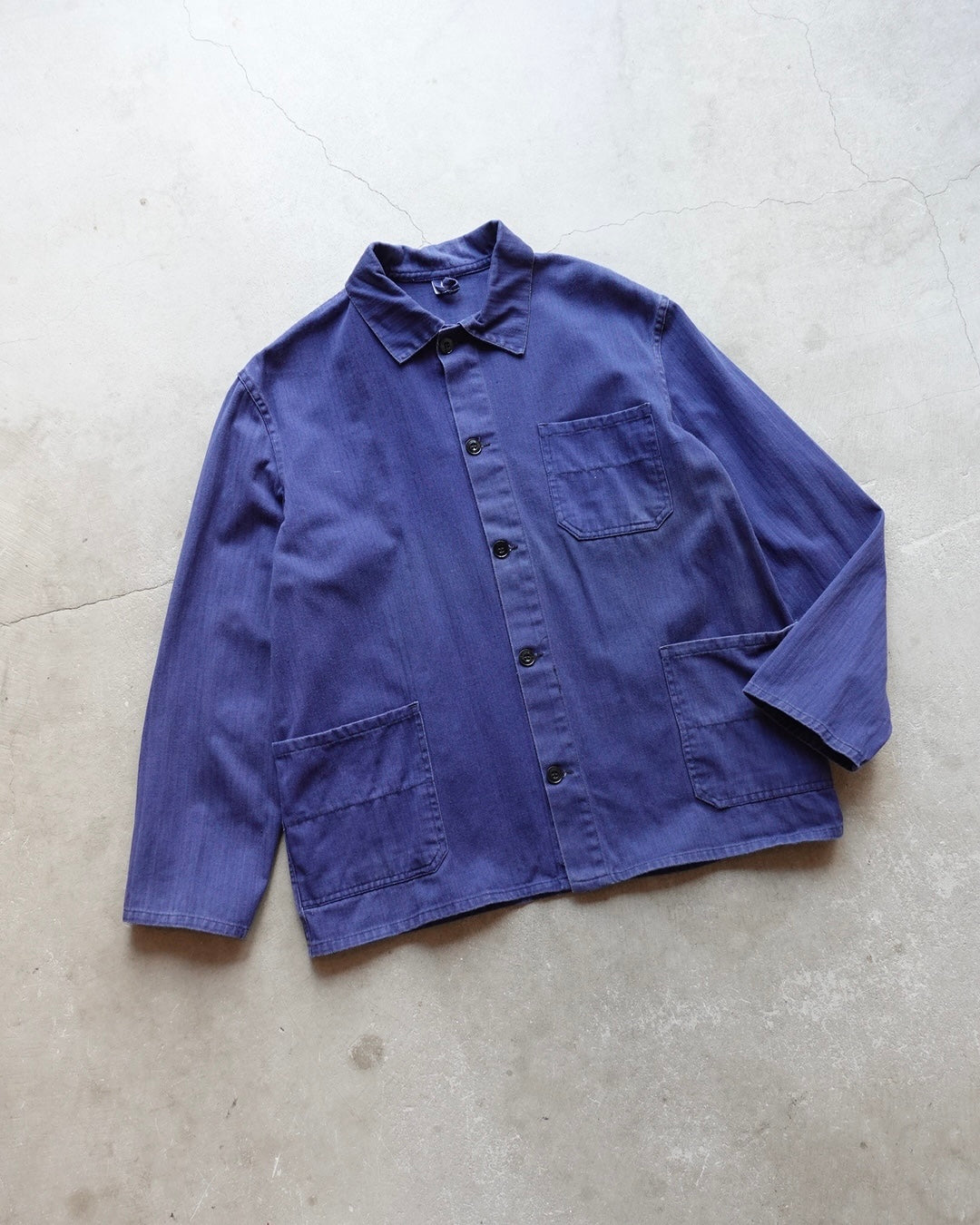 Euro Work Jacket Navy Herringbone