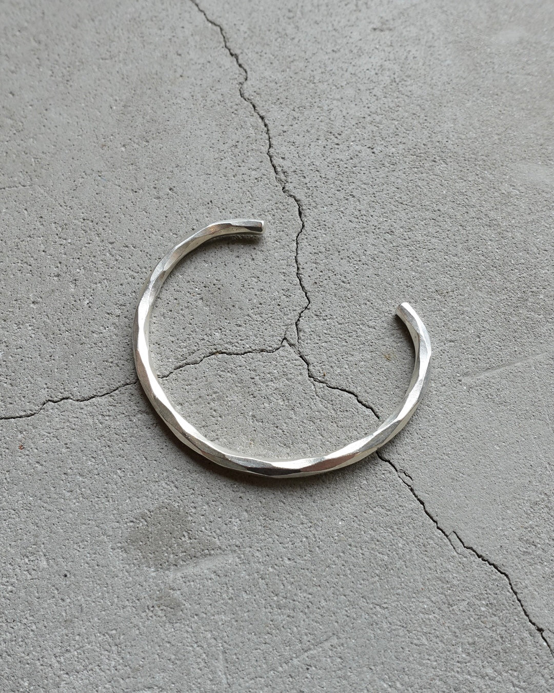 Karen Silver Hammered Bangle #5