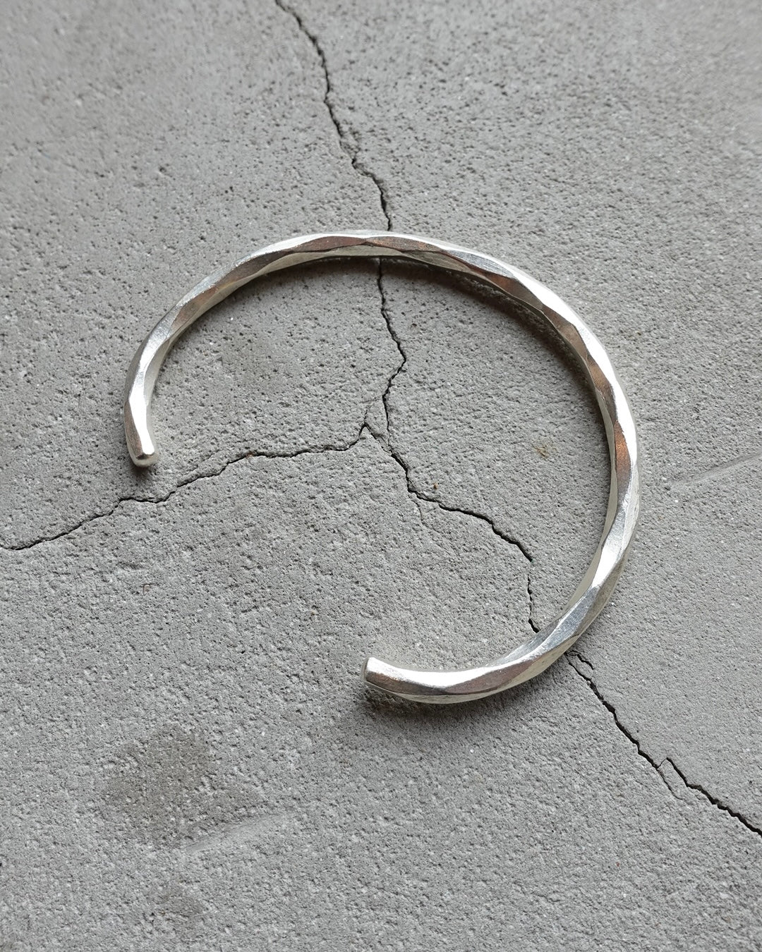Karen Silver Hammered Bangle #5