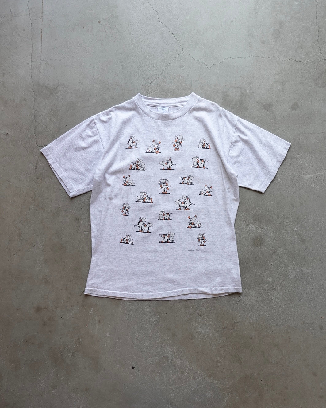 90s Coast Trends Cow All-Over Print T-Shirt / Made in USA