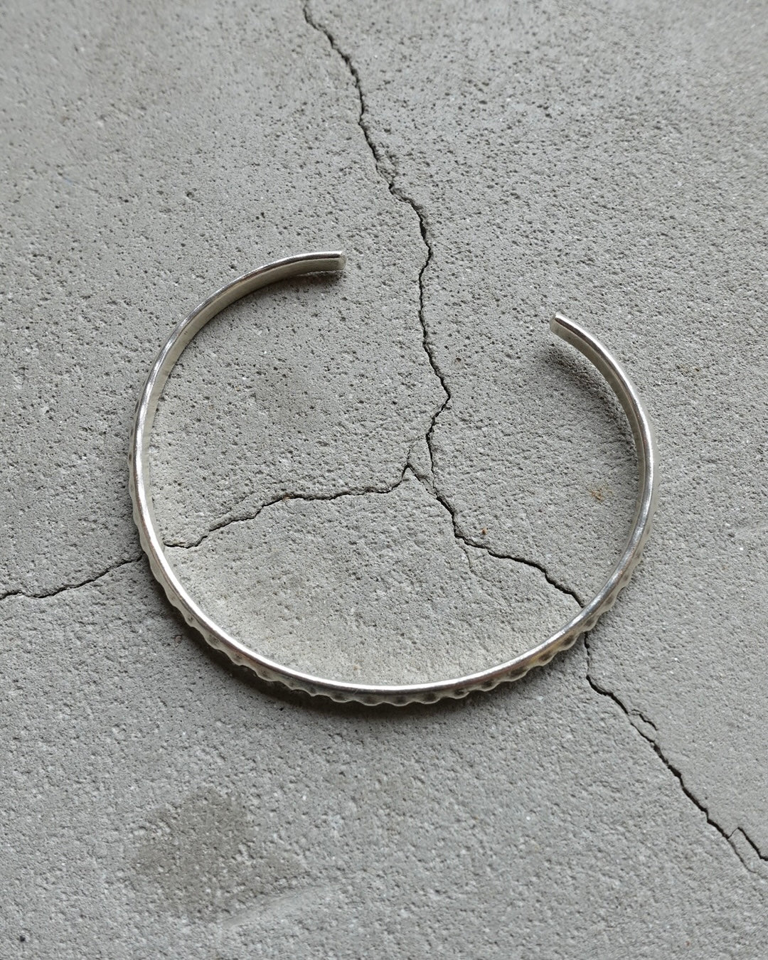 Karen Silver Hammered Bangle #4