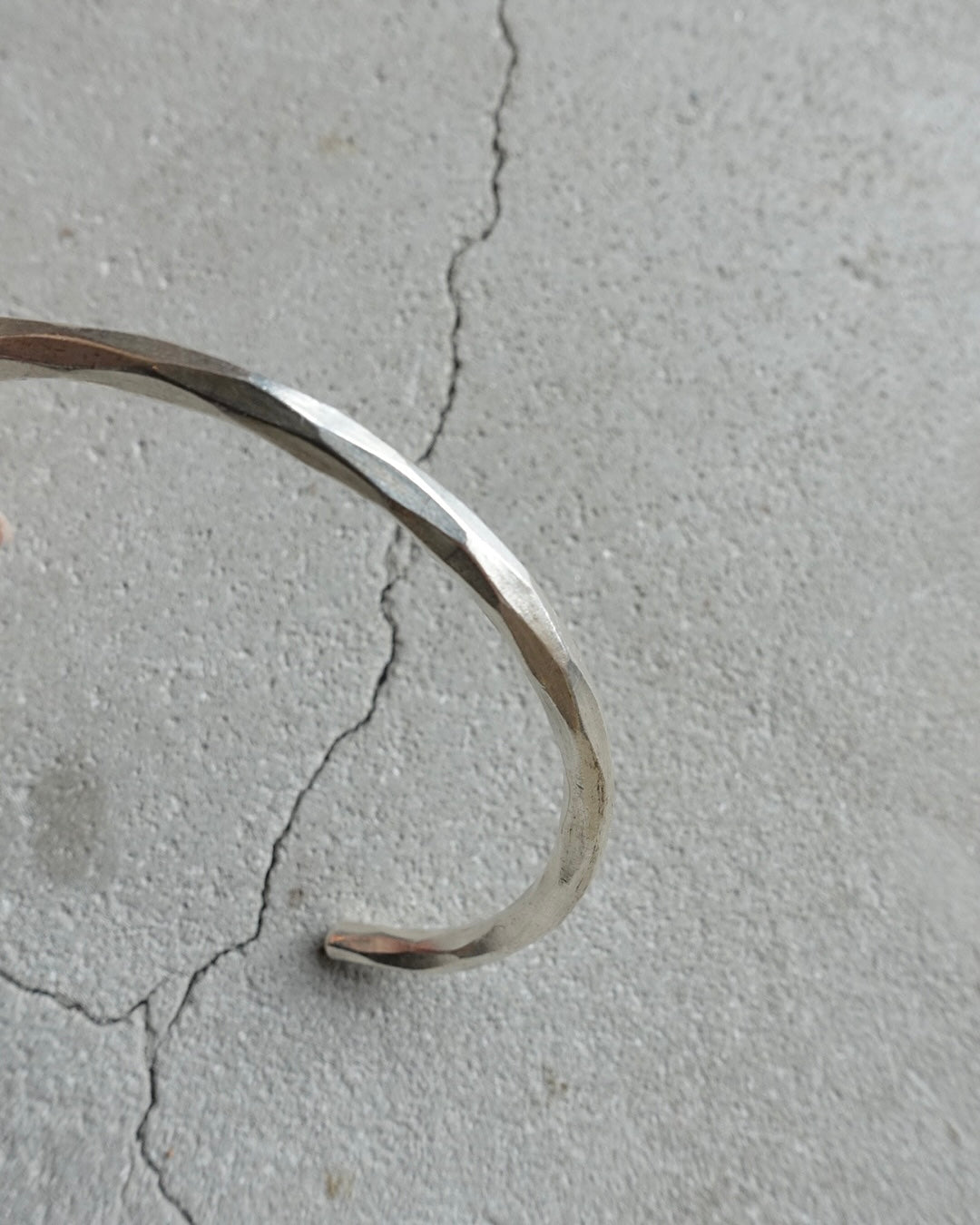 Karen Silver Hammered Bangle #5