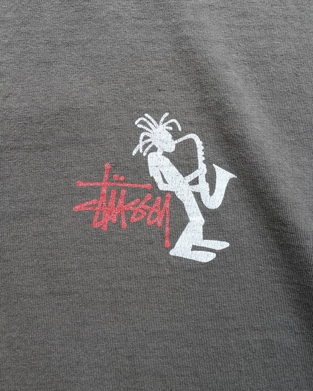 90s Stussy Saxophone Man Pigment Dyed T-Shirt / Made in USA