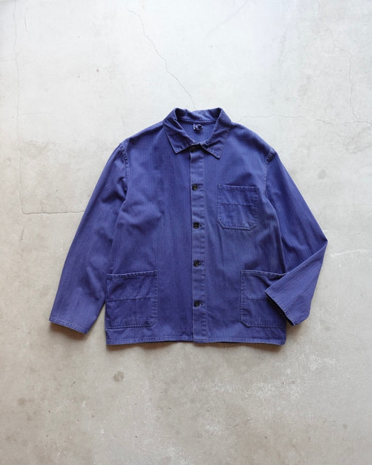 Euro Work Jacket Navy Herringbone