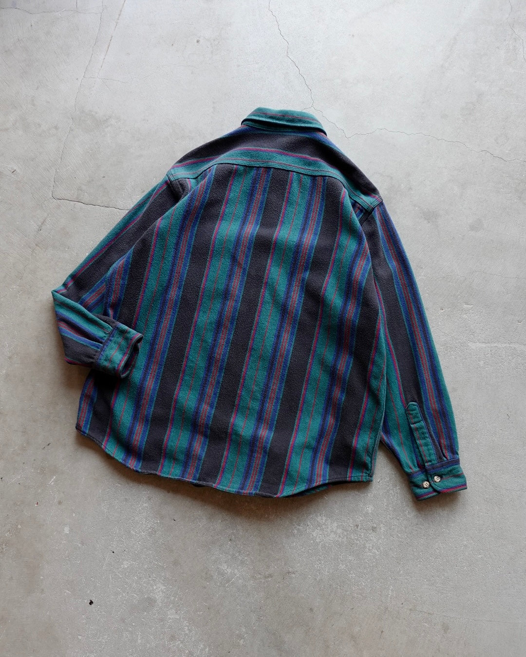90s Carhartt Stripe Heavy Nel Shirt / Made in USA