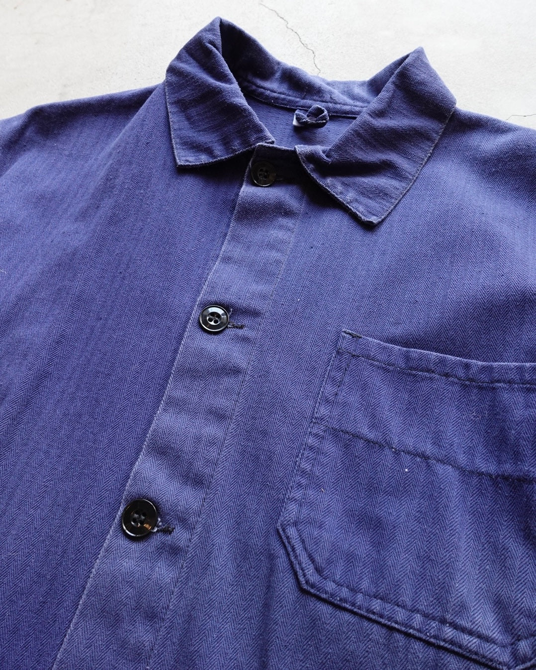 Euro Work Jacket Navy Herringbone