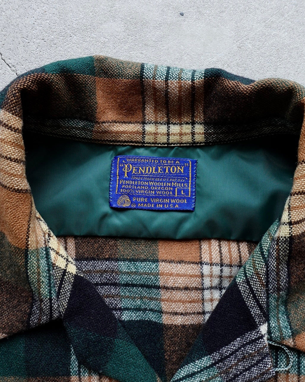 60s-70s Pendleton Wool Plaid Shirt / Made in USA