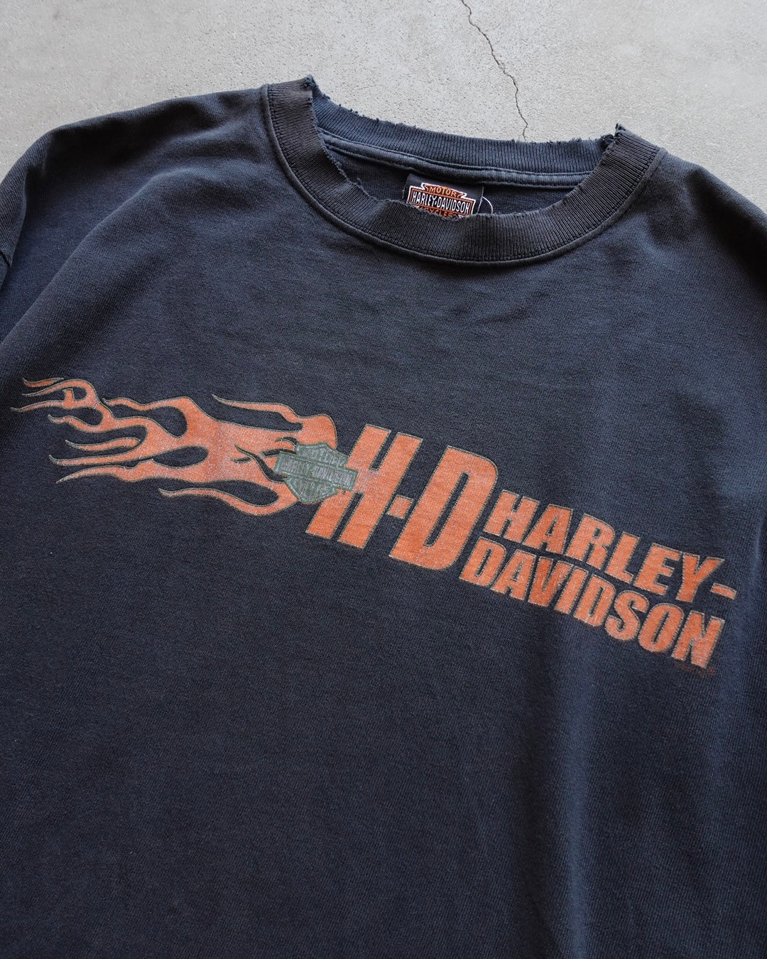 00s Harley-Davidson Flame L/S Tee 'Black' / Made in USA