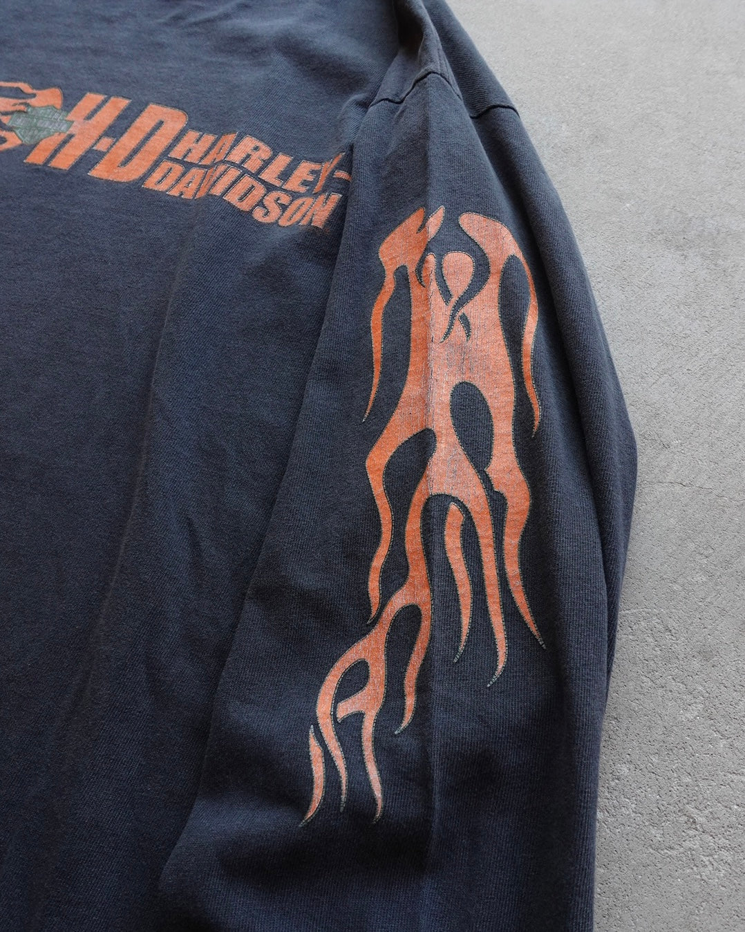 00s Harley-Davidson Flame L/S Tee 'Black' / Made in USA