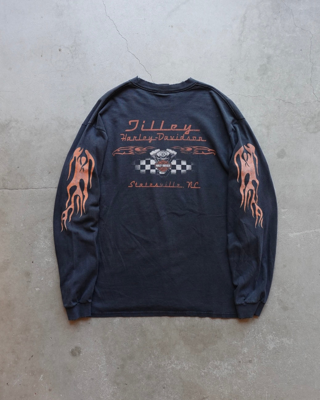 00s Harley-Davidson Flame L/S Tee 'Black' / Made in USA