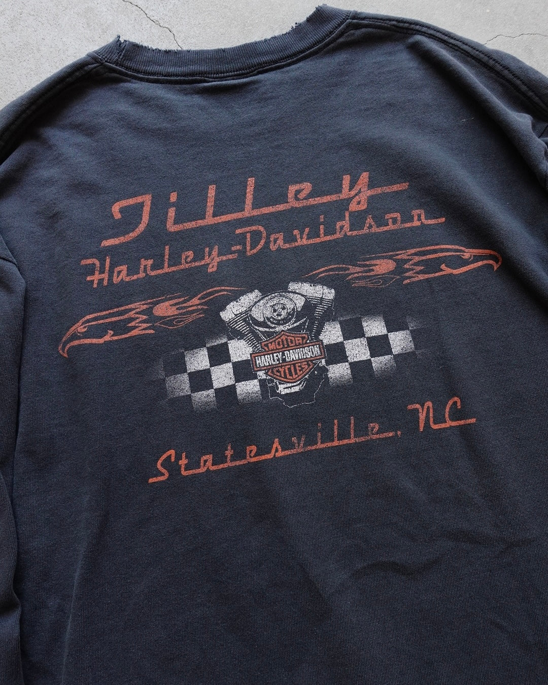 00s Harley-Davidson Flame L/S Tee 'Black' / Made in USA