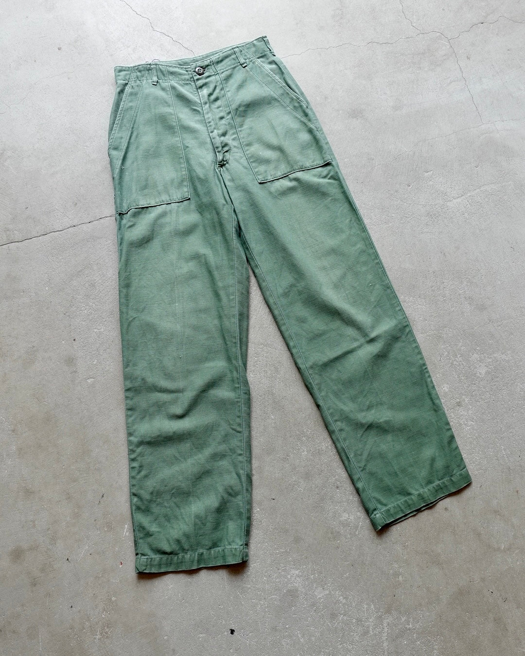 70s U.S.ARMY Baker Pants / Trousers Men's Cotton Sateen OG-107