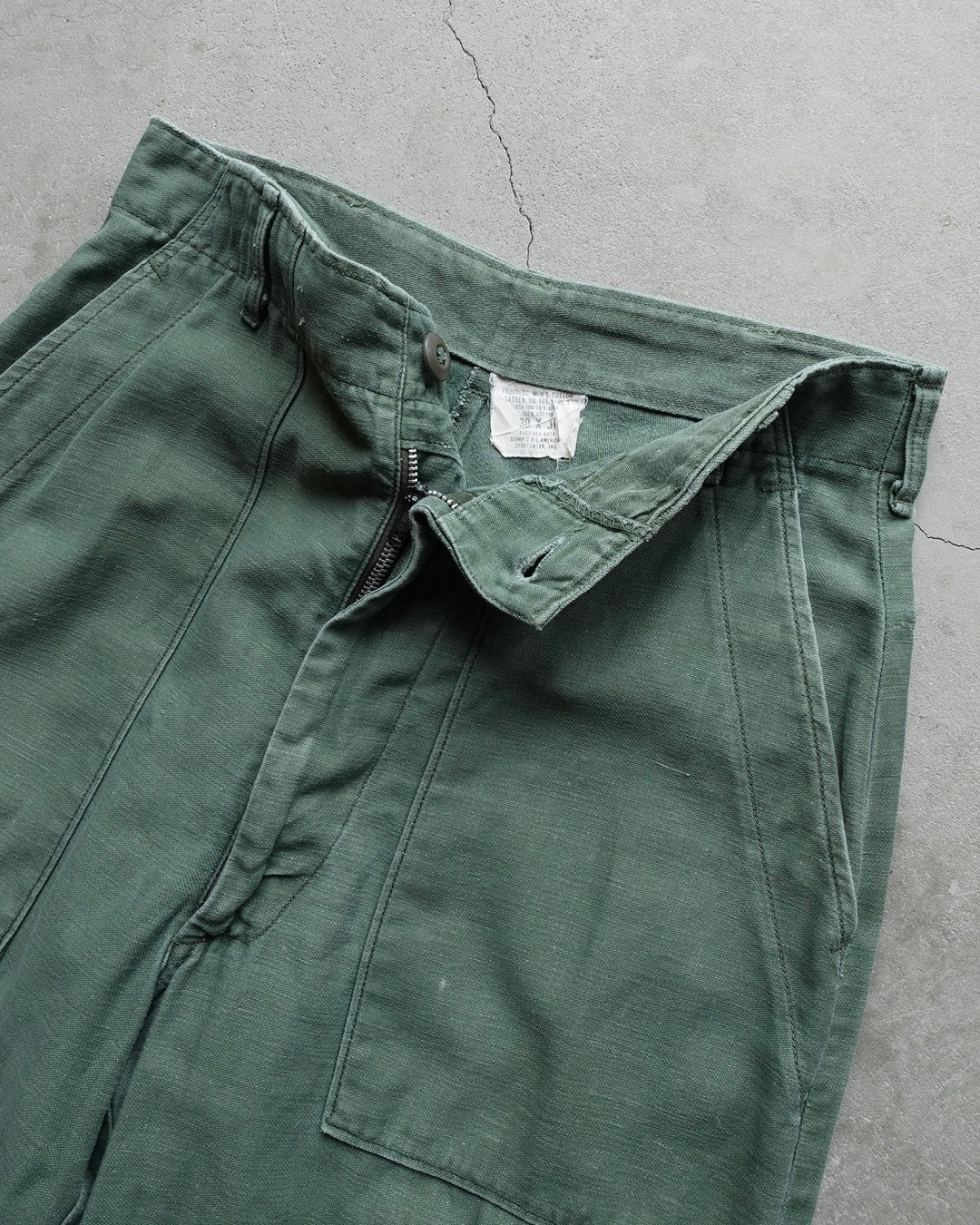 70s U.S.ARMY Baker Pants / Trousers Men's Cotton Sateen OG-107