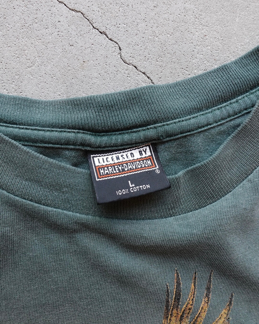 90s Harley-Davidson Eagle Arch Tee Faded Green / Made in USA