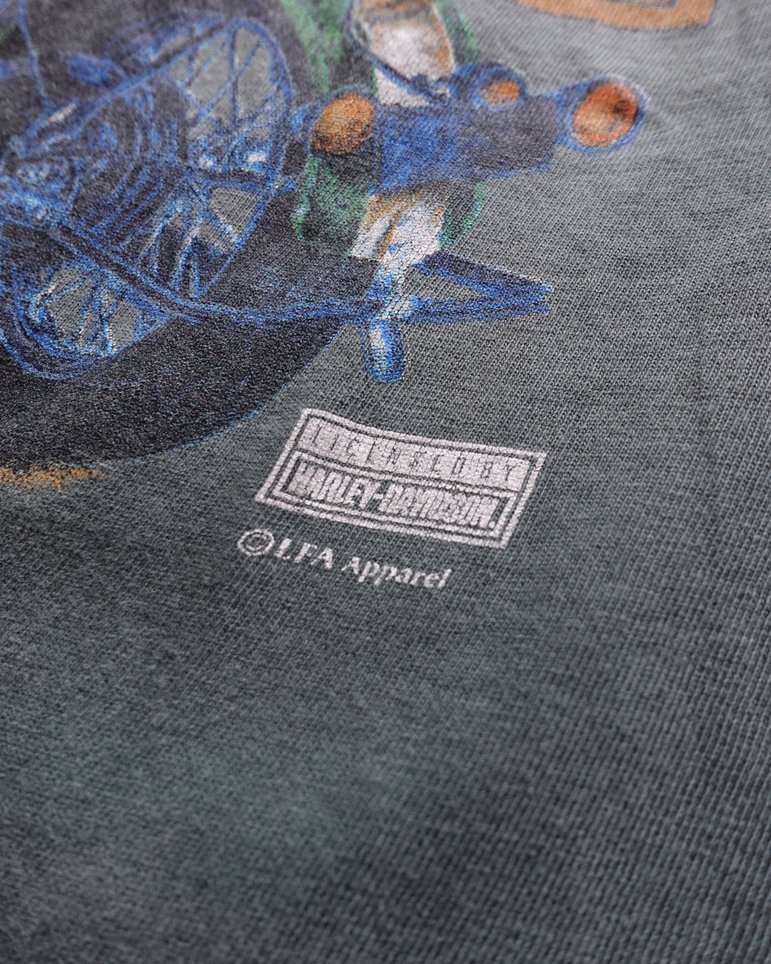 90s Harley-Davidson Eagle Arch Tee Faded Green / Made in USA