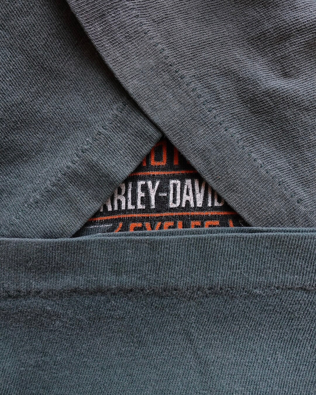 90s Harley-Davidson Eagle Arch Tee Faded Green / Made in USA