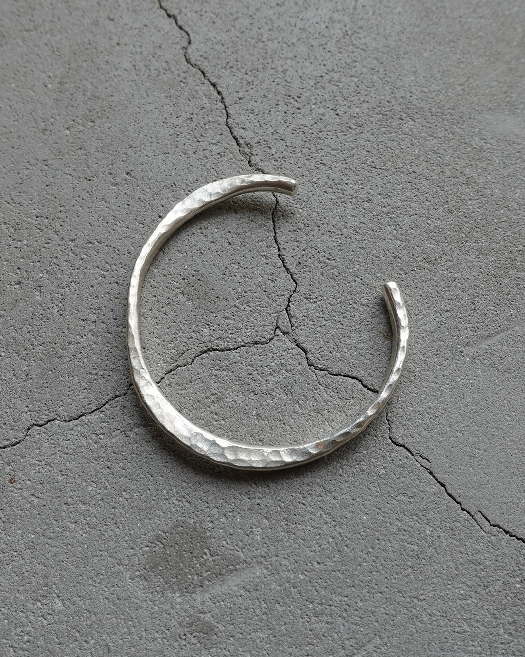 Karen Silver Hammered Bangle