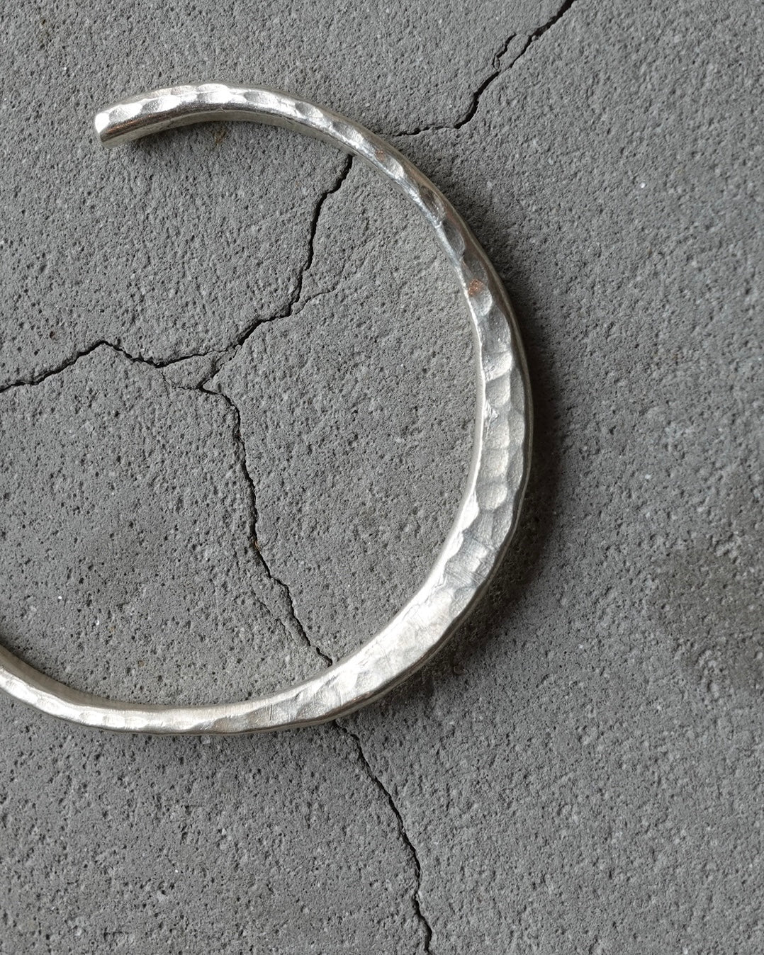 Karen Silver Hammered Bangle