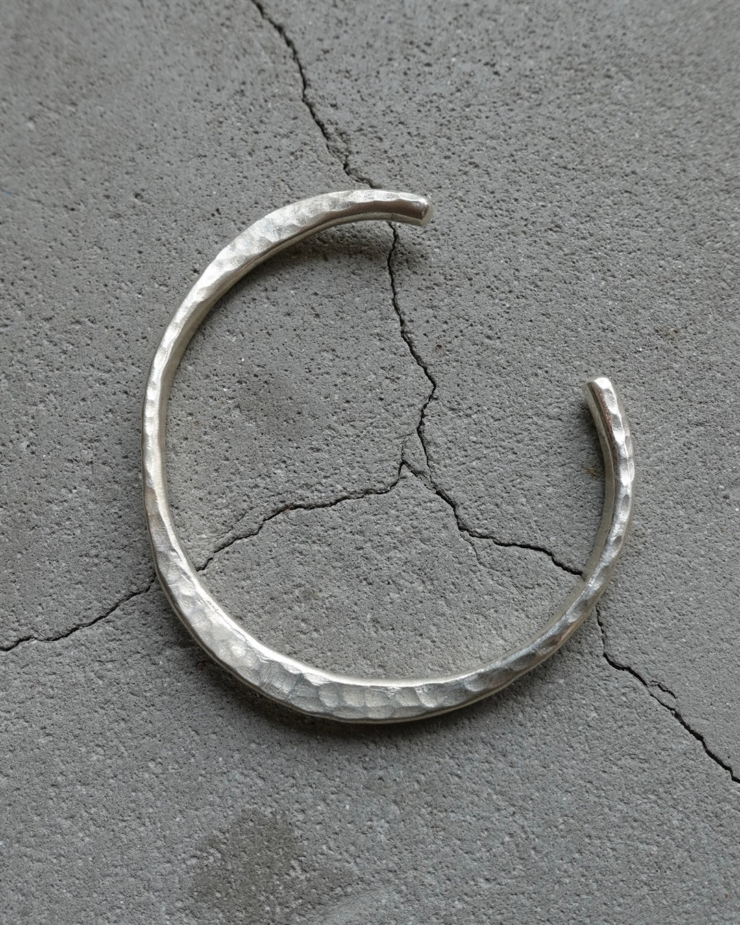 Karen Silver Hammered Bangle
