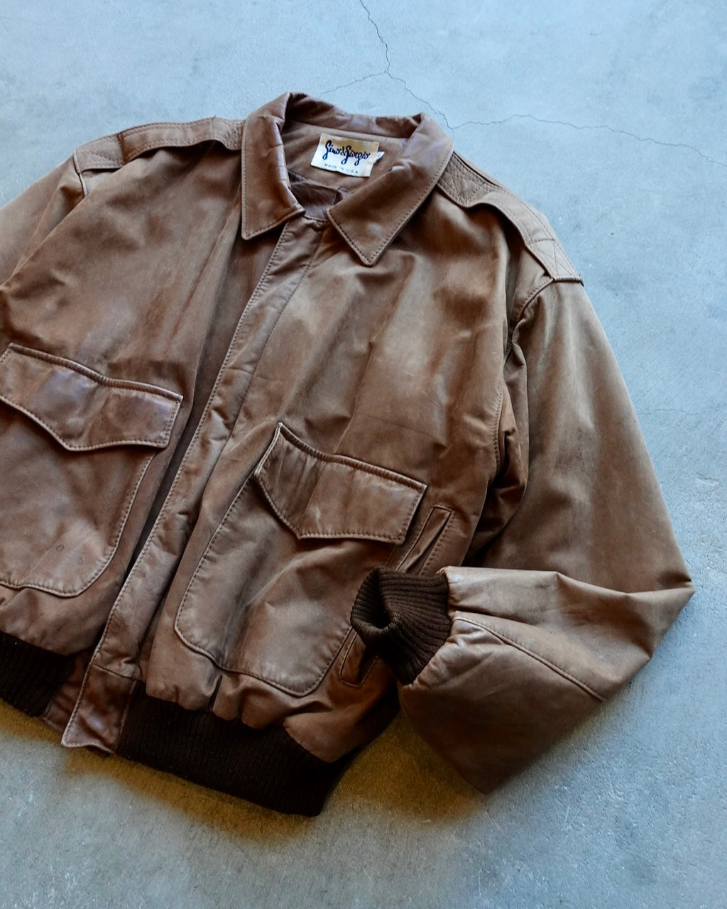 70~80s Brown Leather Jacket