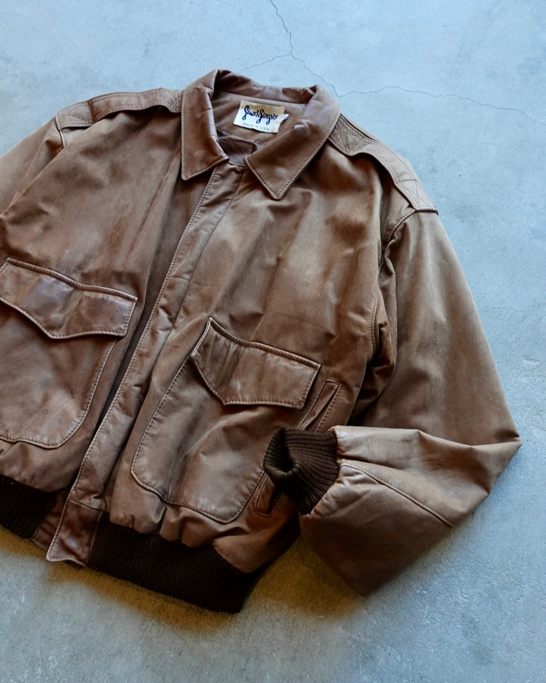 70~80s Brown Leather Jacket