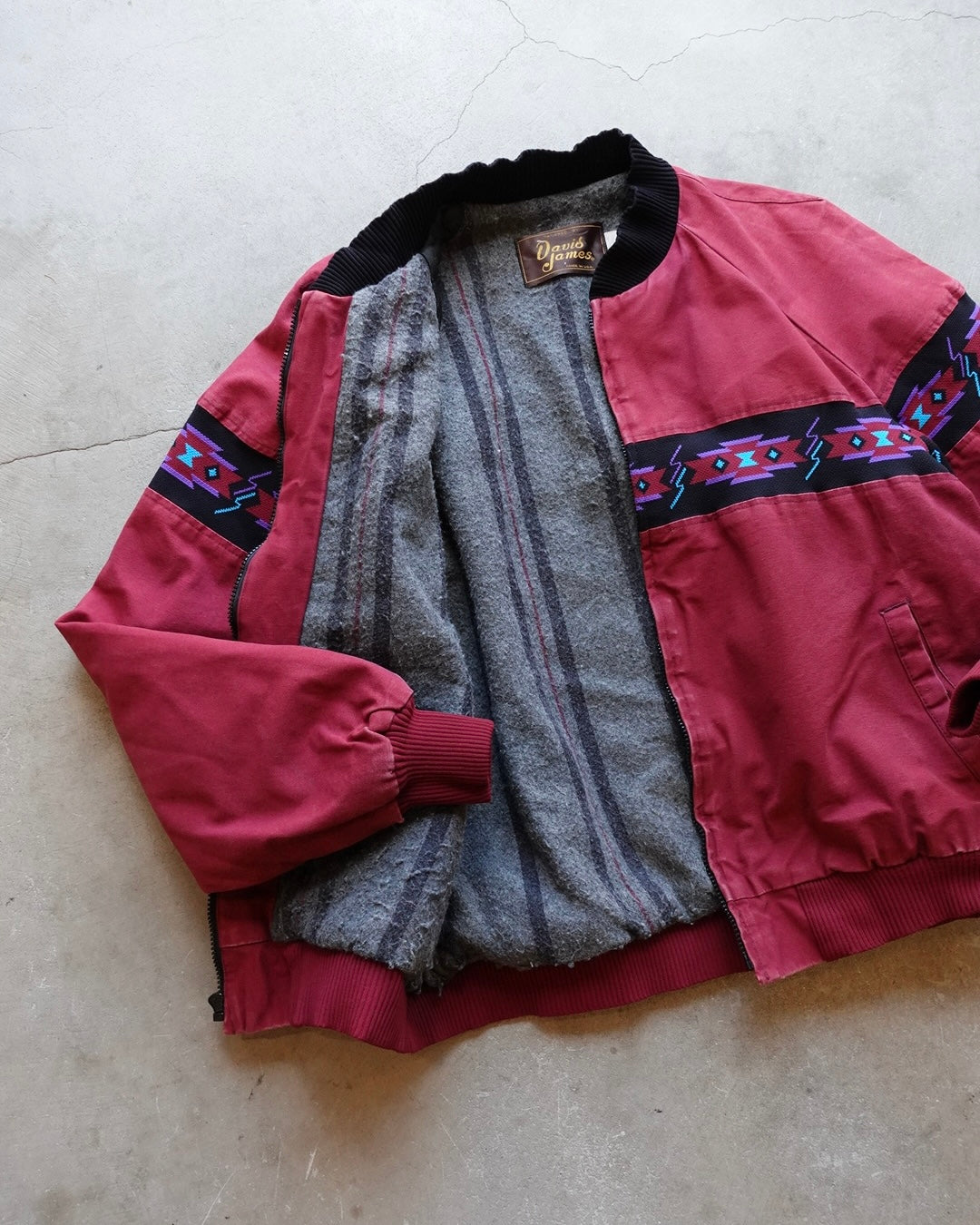 90s DAVIS JAMES Native Pattern Jacket