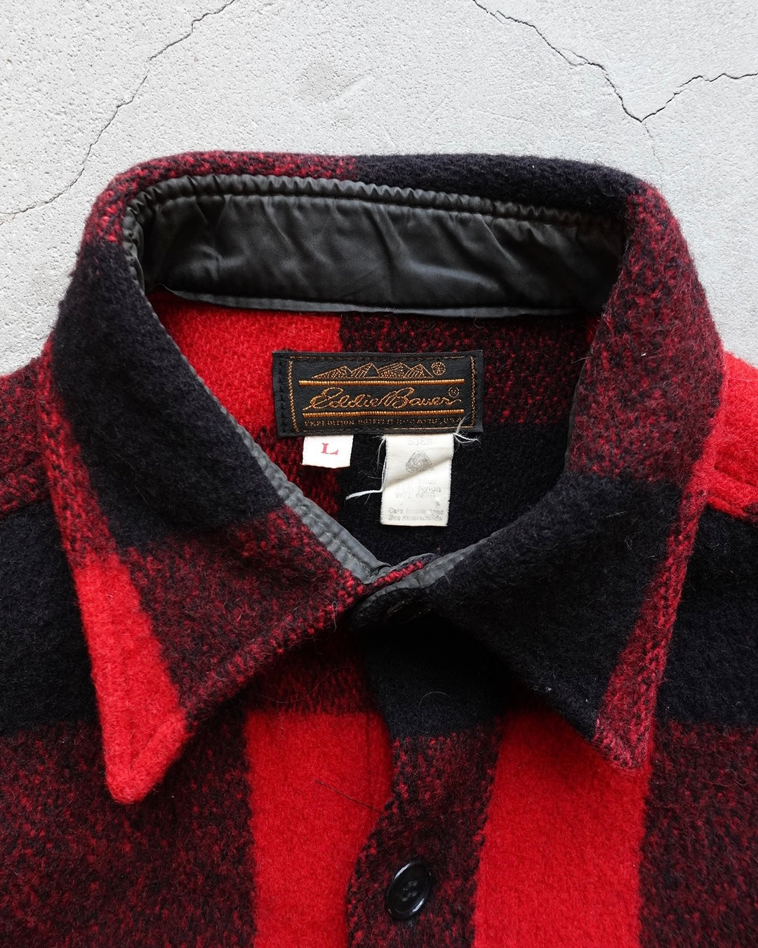 80s–90s Eddie Bauer Buffalo Check Wool Shirt
