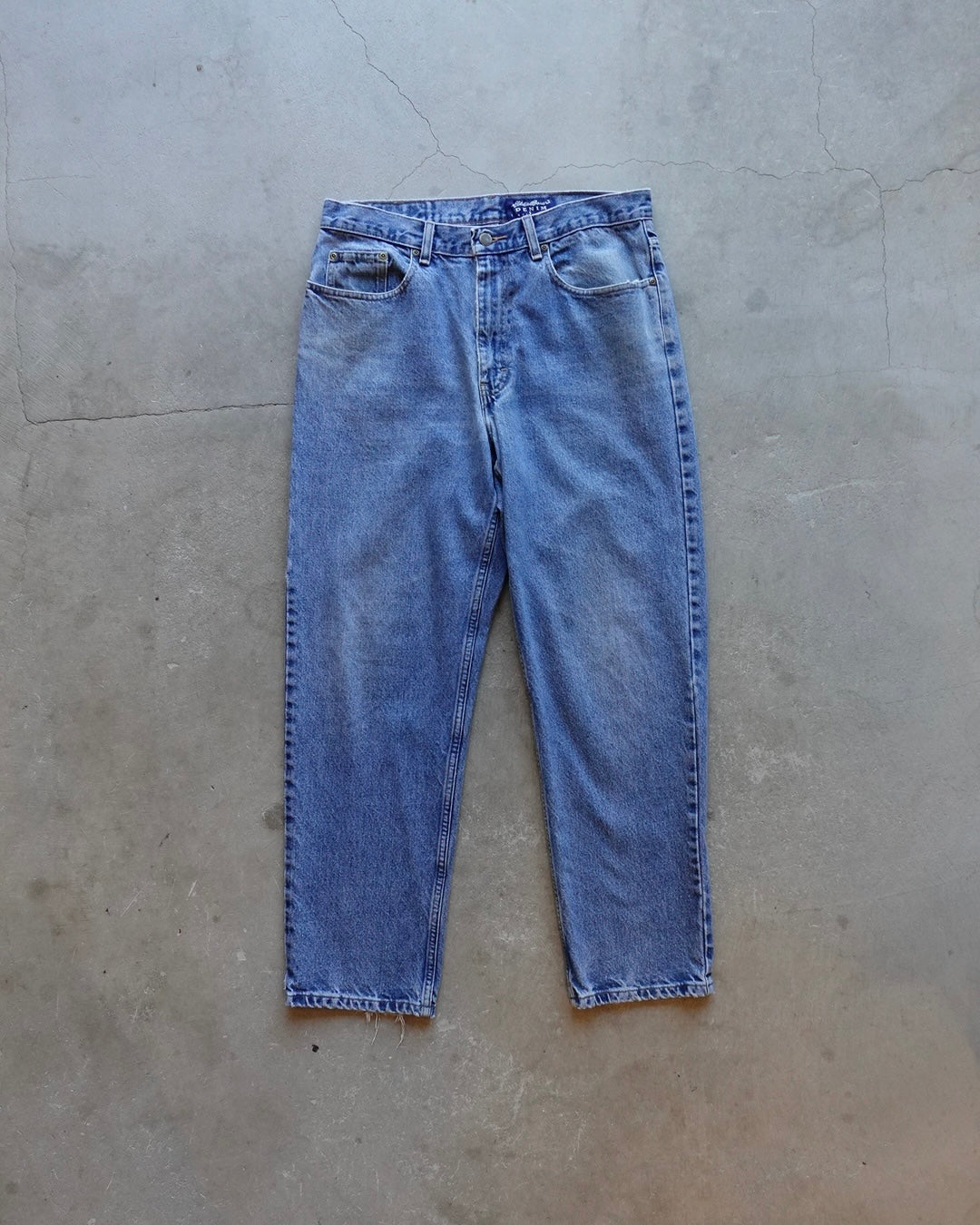 90s Eddie Bauer Blue Denim Classic-fit Pants Made in Mexico