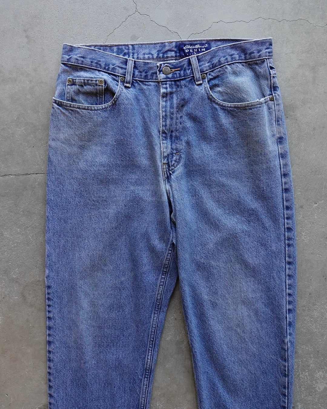 90s Eddie Bauer Blue Denim Classic-fit Pants Made in Mexico