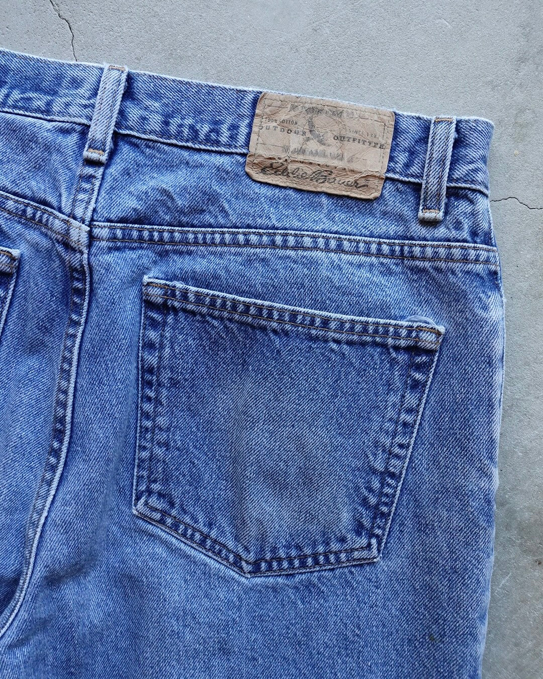 90s Eddie Bauer Blue Denim Classic-fit Pants Made in Mexico