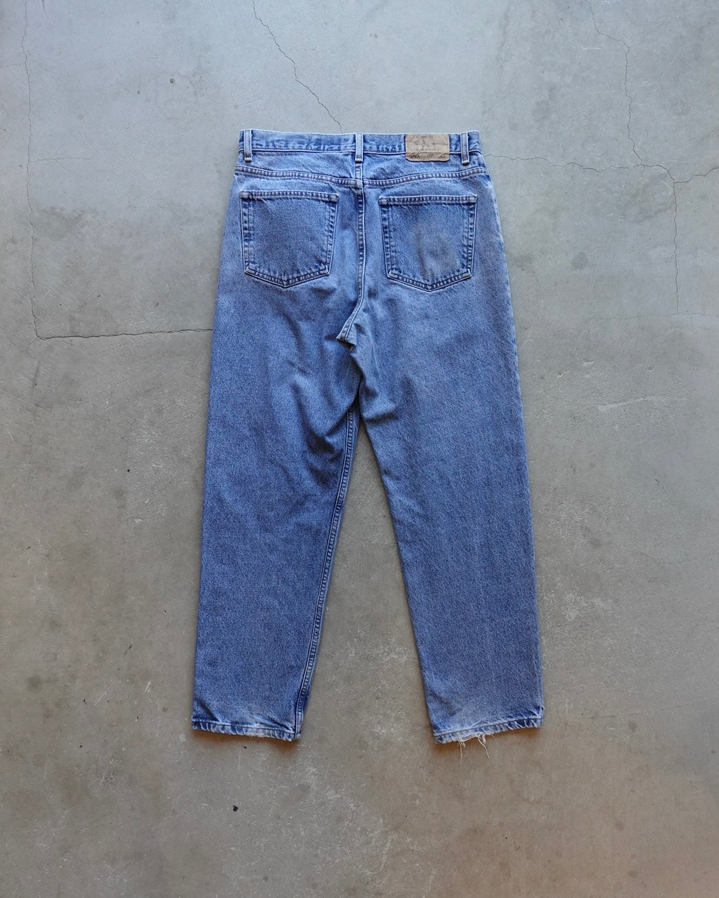 90s Eddie Bauer Blue Denim Classic-fit Pants Made in Mexico
