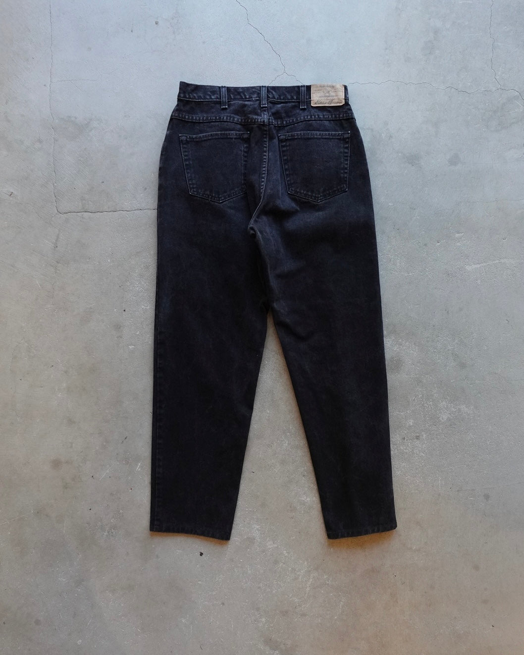 90s Eddie Bauer Black Denim Relaxed-fit Pants Made in Mexico