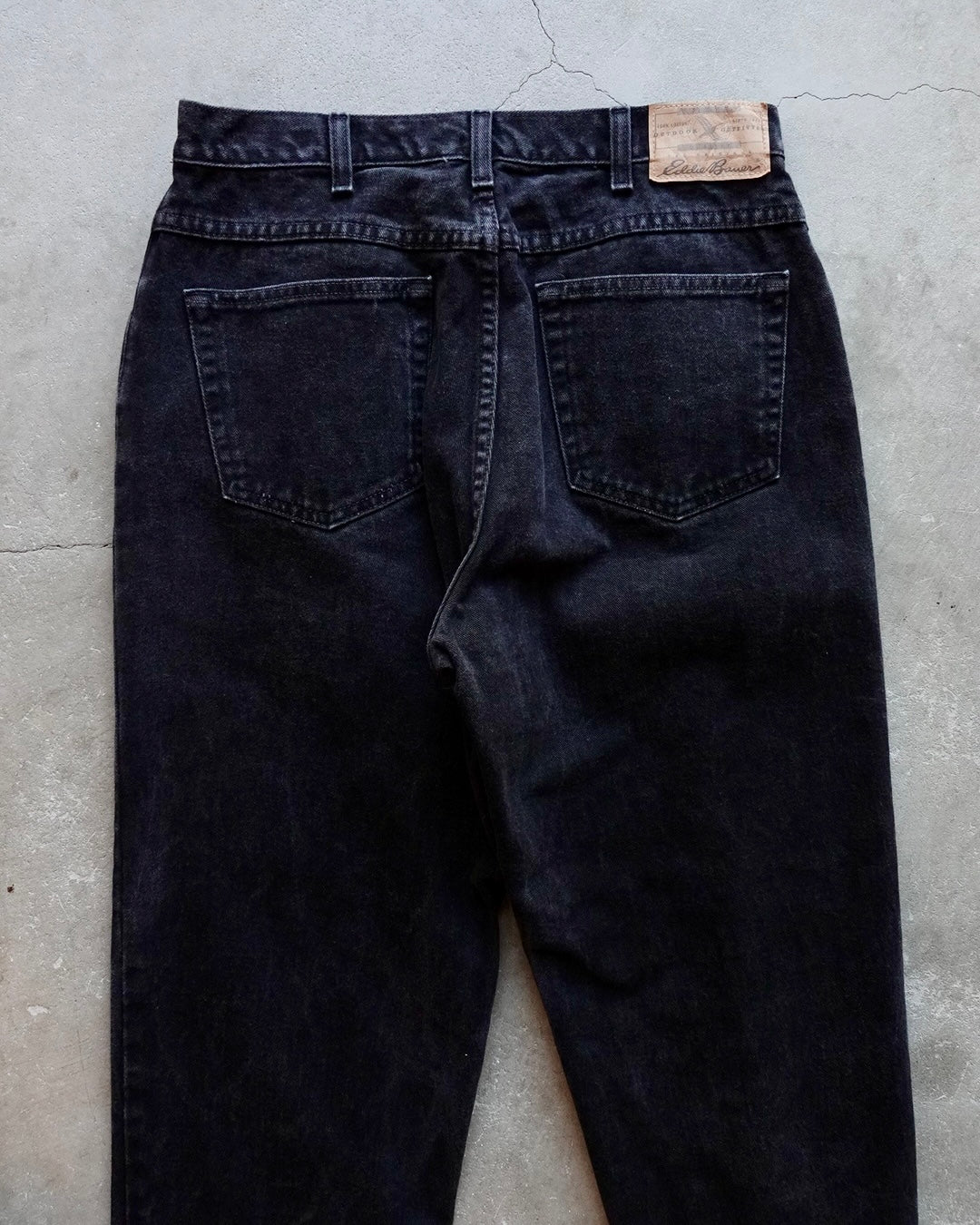90s Eddie Bauer Black Denim Relaxed-fit Pants Made in Mexico