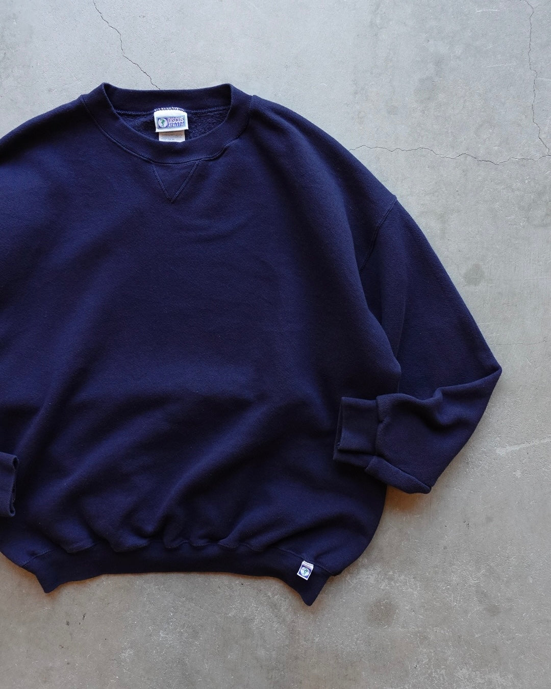 90s DISCUS ATHLETIC Crewneck Sweat - Navy