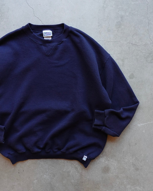90s DISCUS ATHLETIC Crewneck Sweat - Navy