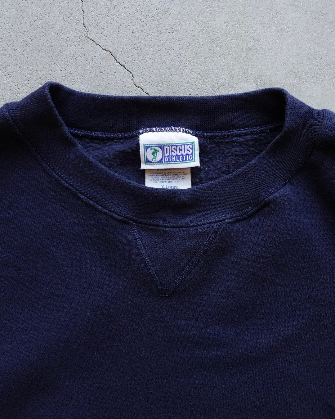 90s DISCUS ATHLETIC Crewneck Sweat - Navy