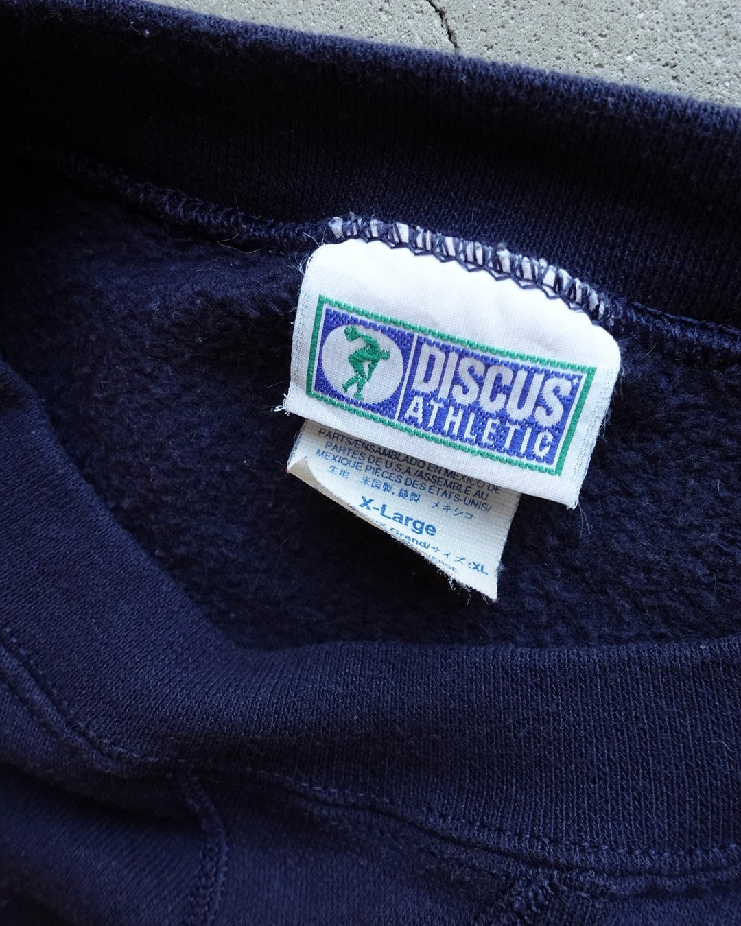 90s DISCUS ATHLETIC Crewneck Sweat - Navy
