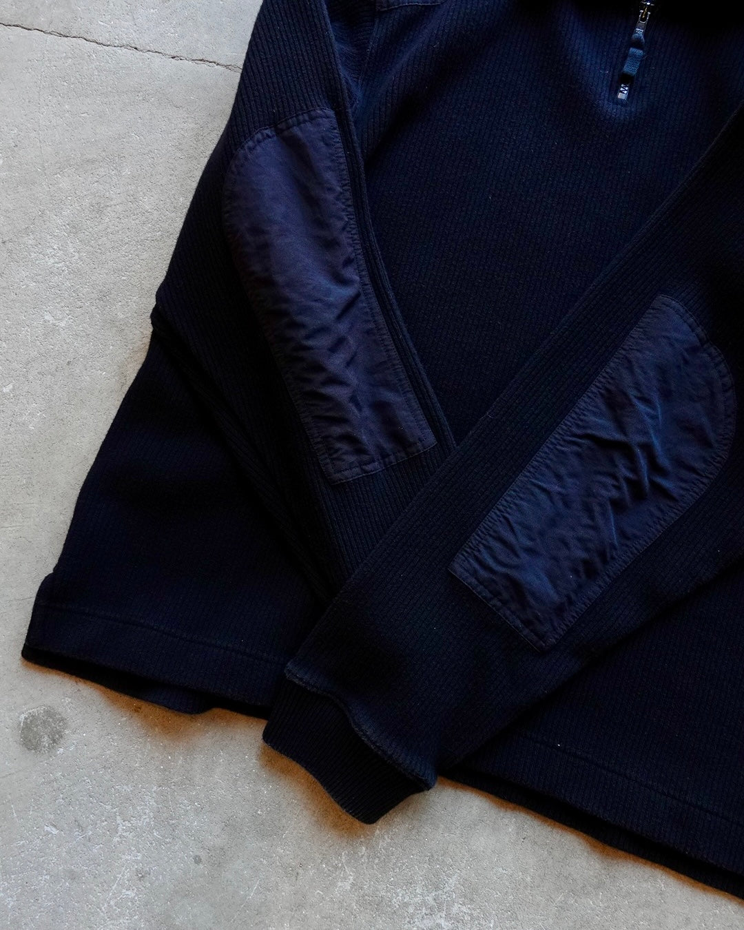 90s-00s Eddie Bauer Half Zip Cotton Knit - Black