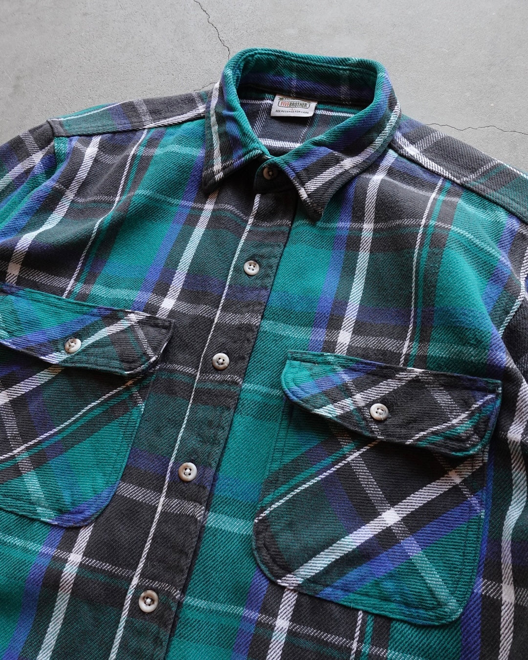 90s FIVE BROTHER Heavy Flannel Shirt