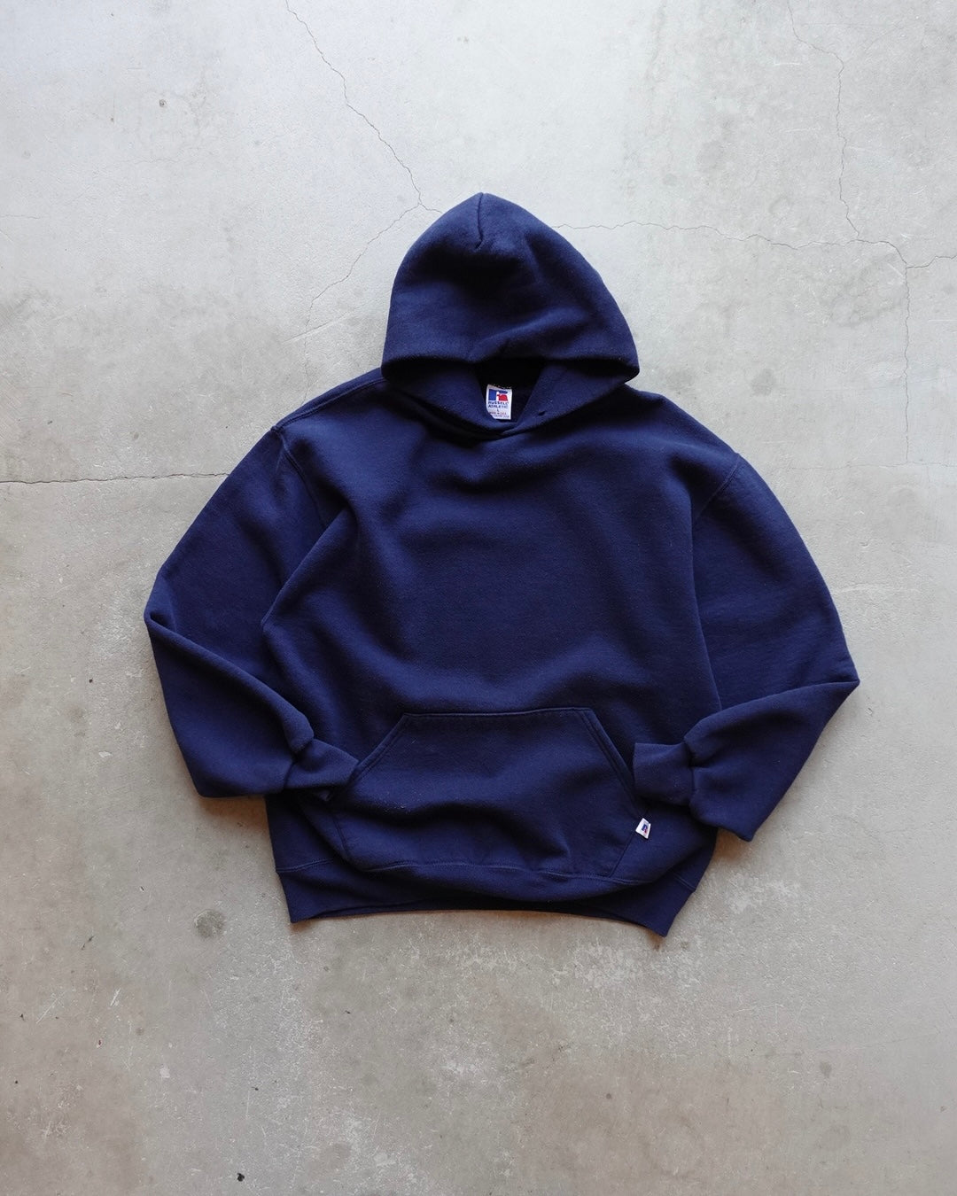 90s Russell Athletic Plain Hoodie Navy / Made in USA