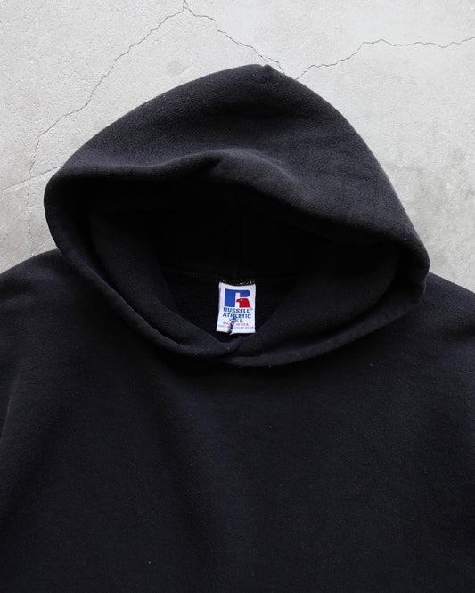 90s Russell Athletic Plain Hoodie Black / Made in USA